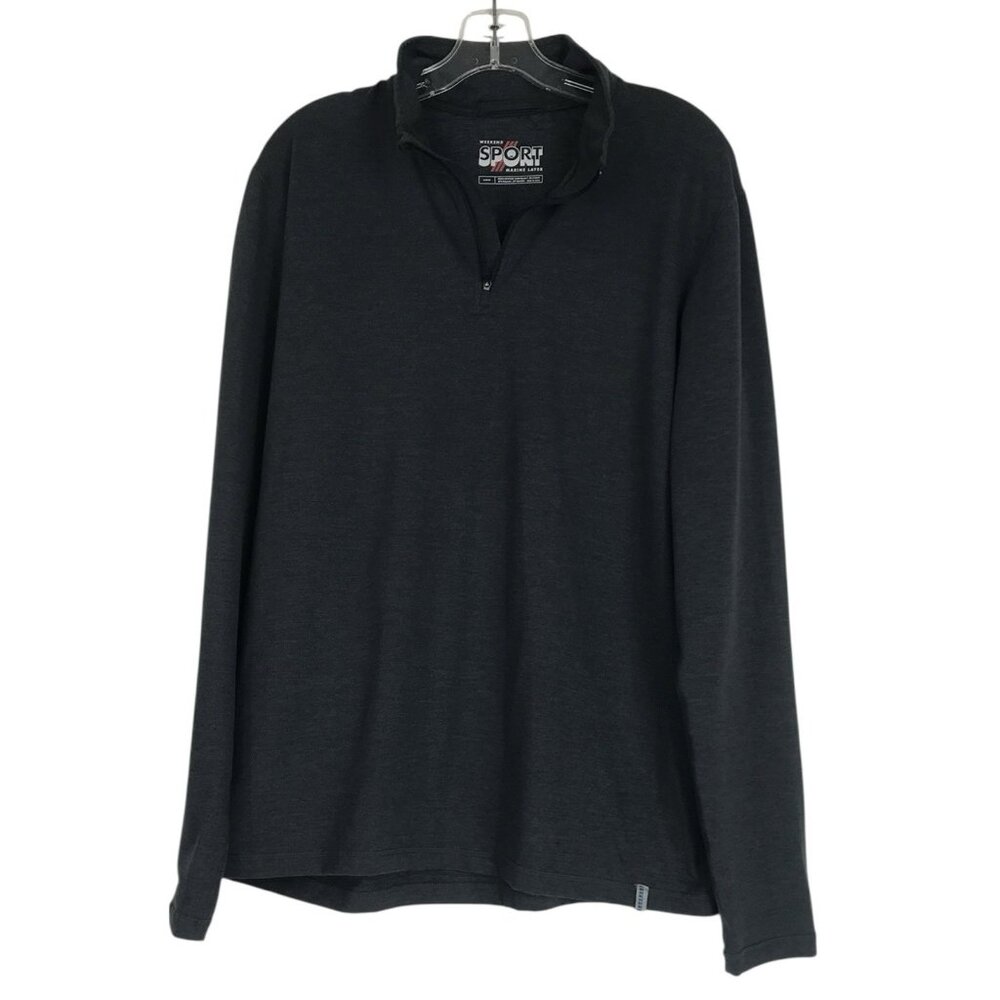 Marine Layer Pullover Mens Large Grey Weekend Sport 1/4 Zip Stretch Performance